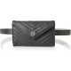  Women’s Chevron Belt Bag, Black, Large