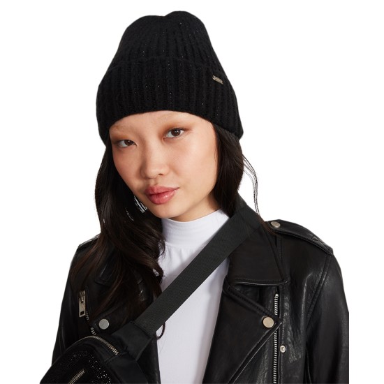  Women’s Embellished Beanie – Black