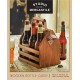  Wooden 6-pack Bottle Caddy – Brown/Gold