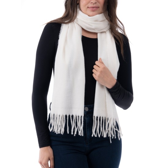 Style & Co Women’s Solid Fringe-Trim Scarf, Ivory