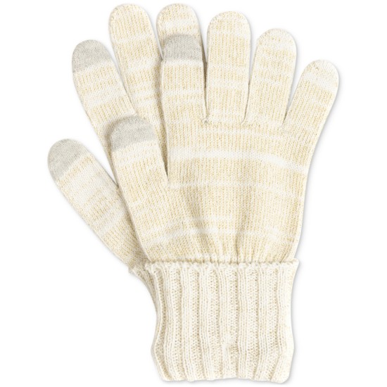 Style & Co Women’s Solid Shine Tech-Tip Gloves, Ivory