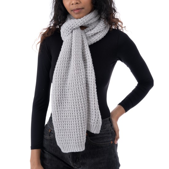 Style & Co Women’s Solid Waffle-Knit Scarf, Grey