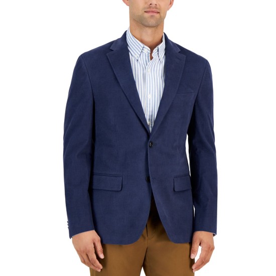  Men’s Modern Fit Corduroy Sport Coat Blazer, Blue, 36R