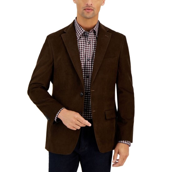  Men’s Modern Fit Corduroy Sport Coat Blazer, Brown, 38S