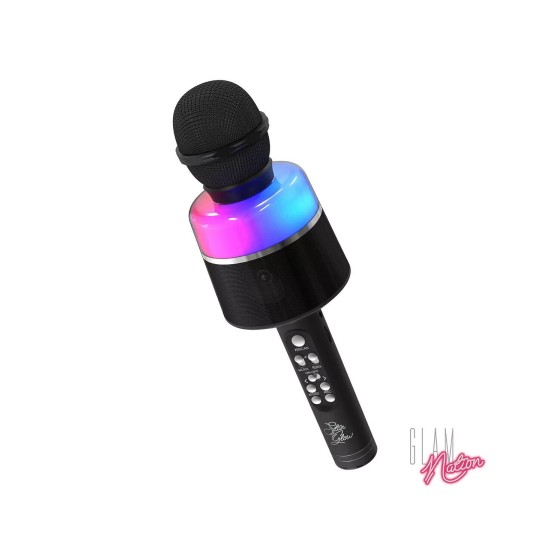  Glam Nation Star Glow Led Karaoke Microphone, Black