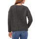  Women’s Crew Neck with Waffle Stretch Sweaters, Heather Grey, X-Large