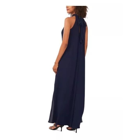  Women’s Halter Tie-Back Wide-Leg Jumpsuit, Navy, Large