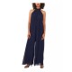  Women’s Halter Tie-Back Wide-Leg Jumpsuit, Navy ,X-Large