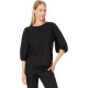  Women’s Raglan Puff Sleeve Blouse, Rich Black, X-Small