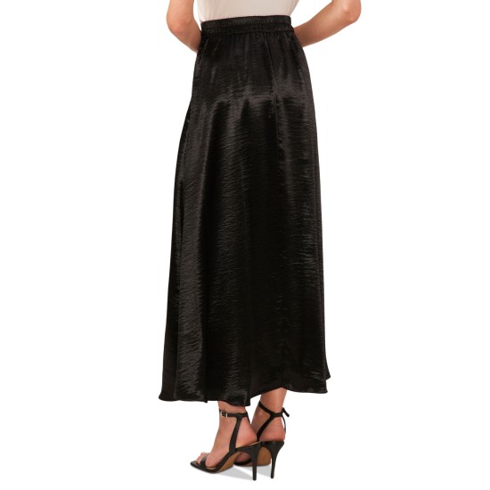  Women’s Textured a-Line Maxi Skirt – Rich Black, X-Large