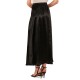  Women’s Textured a-Line Maxi Skirt – Rich Black, X-Large