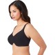  Womens Bodysuede Ultra Full Figure Seamless Underwire Bra, Black, 38DDD