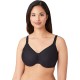  Womens Bodysuede Ultra Full Figure Seamless Underwire Bra, Black, 38DDD