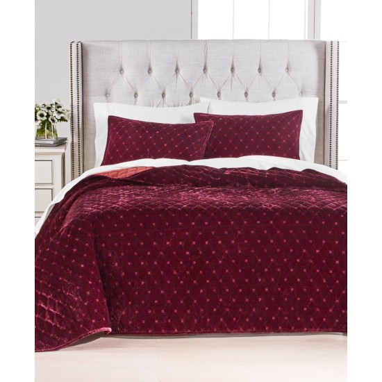  Diamond Tufted Velvet Quilt, King/California King