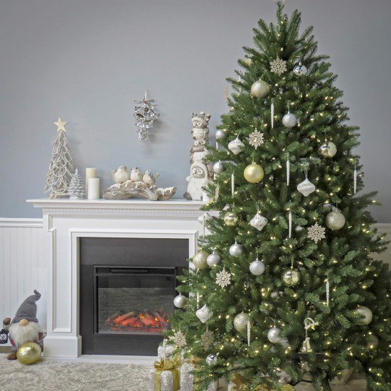 National Tree 7′ Dunhill Fir Hinged Tree with 700 Clear Lights