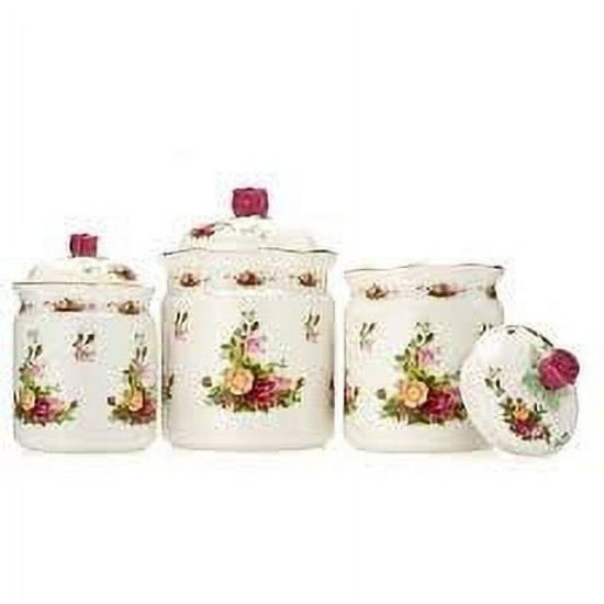  Old Country Roses Canisters, Set of 3