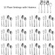 , French Countryside Flatware Service for 12, 65 Piece Set, 18/10 Stainless Steel, Silverware Set with Serving Utensils