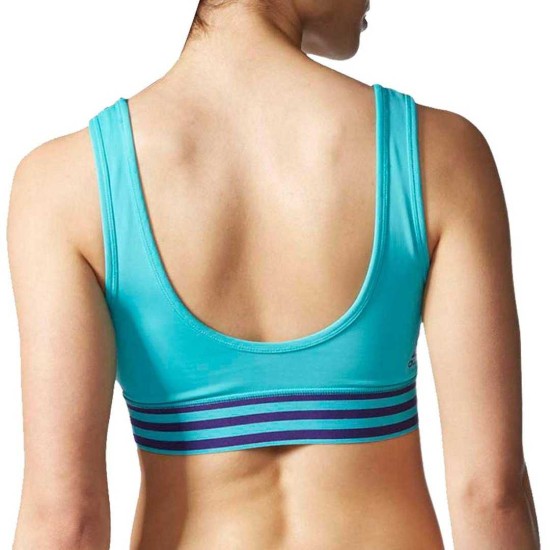  Women’s Performance Adigirl 3 Stripe Bralette (Blue, Large)