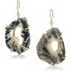  Gold-Tone White Agate Drop Earrings