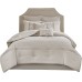  Ramsey California King Embroidered 8 Piece Comforter Set, Beige