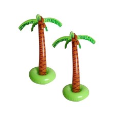 5.5 ft/66″ Large Inflatable Palm Tree for Poolside Decor, Decoration for Tropical, Hawaiian and Aloha Themed Birthday and Poolside Parties, Luau Pool Side Party Decorations – 2 Pack