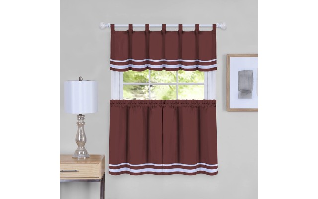  Dakota Window Curtain Tier Pair and Valance Set, 57×24