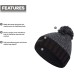  Men’s Recon Ballie Pom Beanie, Gray/Black, One Size