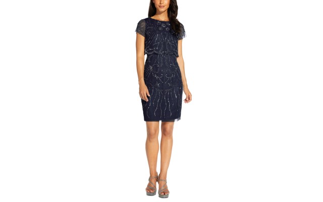  Embellished Overlay Dress, Midnight, 2