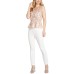  Womens Petite Floral Embroidered Peplum Blouse, Light Pink/10P