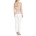  Womens Petite Floral Embroidered Peplum Blouse, Light Pink/10P