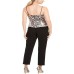  Women’s Plus Size Sequin Jumpsuit, Beige/Black, 16