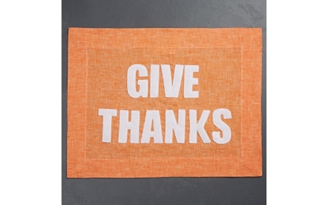 Alexandra Ferguson Give Thanks Placemat, Orange