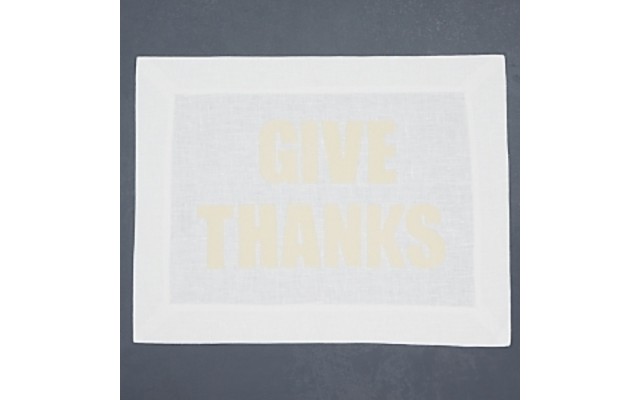 Alexandra Ferguson Give Thanks Placemat, White