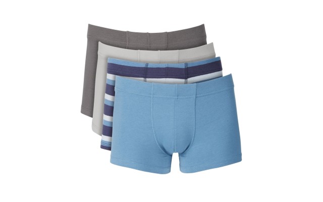  Mens 4-Pack Boxer Briefs, Gray/Blue, X-Large