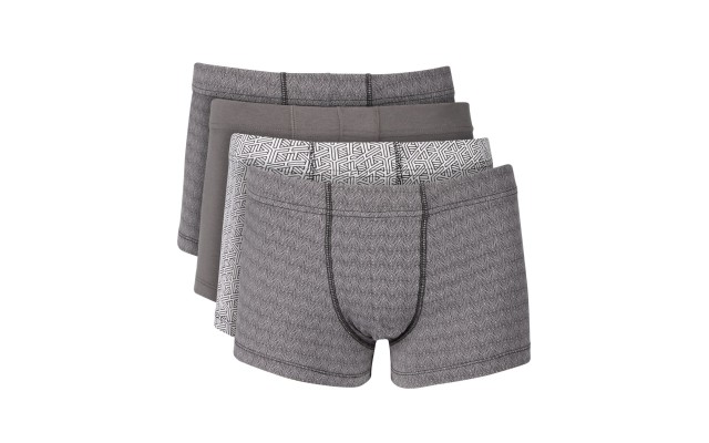  Mens 4-Pack Boxer Briefs, Grey, X-Large