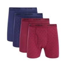 Alfani Men’s 4-pk. Dot & Solid Boxer Briefs, Blue/Red, Small