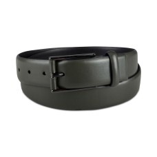 Alfani Men’s Alfatech Stretch Faux-Leather Wrapped Buckle Dress Belt, Green, Small