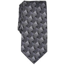 Alfani Men’s Barkis Geo-Print Tie, Charcoal