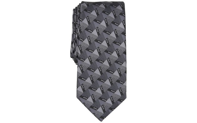  Men’s Barkis Geo-Print Tie, Charcoal