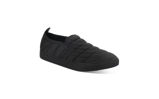  Mens Cooper Quilted Slip-On Sneakers, Black, 11 M