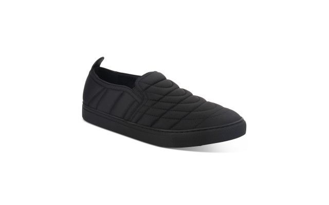  Men’s Cooper Quilted Slip-On Sneakers Shoes, Black, 9