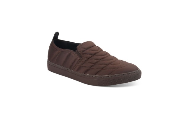  Men’s Cooper Quilted Slip-On Sneakers Shoes, Brown, 9