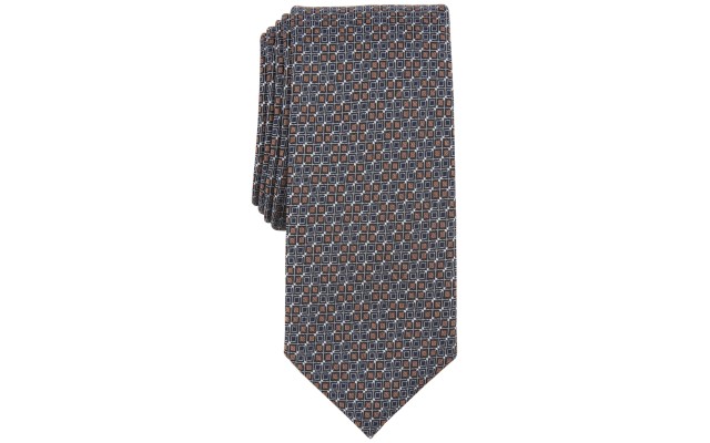  Men’s Elinor Patterned Tie, Cognac