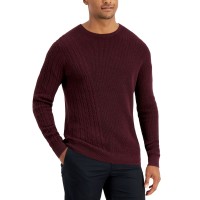 Alfani Men’s Geo-Stich Sweater, Burgundy, XX-Large