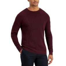 Alfani Men’s Geo-Stich Sweater, Burgundy, XX-Large