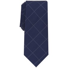 Alfani Men’s Gering Plaid Tie, Navy