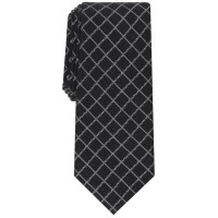 Alfani Men’s Mair Grid Silk Blend Slim Tie, Black