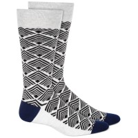 Alfani Mens Printed Dress Crew Socks, White