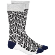 Alfani Mens Printed Dress Crew Socks, White