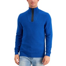 Alfani Mens Quarter-Zip Sweaters, Navy, Small